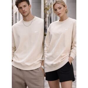 Nike Crewneck Sweatshirt XXL NWT Cream Peach Pullover Small Swoosh 637902-838